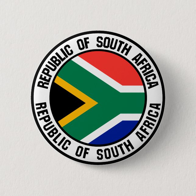 Badge Rond 5 Cm Emblème rond Afrique du Sud (Devant)