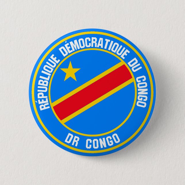 Badge Rond 5 Cm Emblème Rond Congo (Devant)