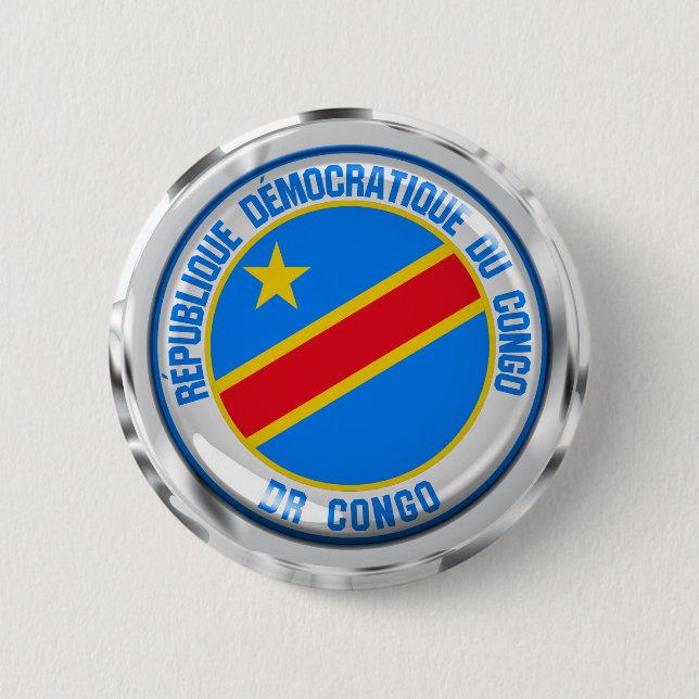 Badge Rond 5 Cm Emblème Rond Congo (Devant)
