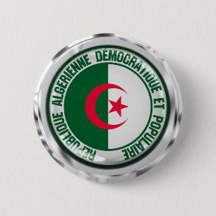 Badge Rond 5 Cm Emblème Rond d'Algérie
