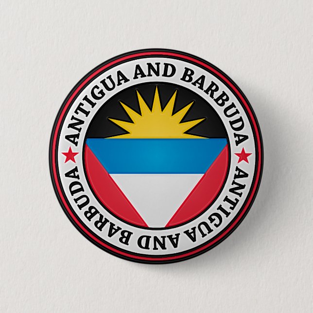 Badge Rond 5 Cm Emblème rond d'Antigua-et-Barbuda (Devant)