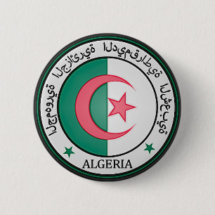 Badge Rond 5 Cm Emblème rond de l'Algérie