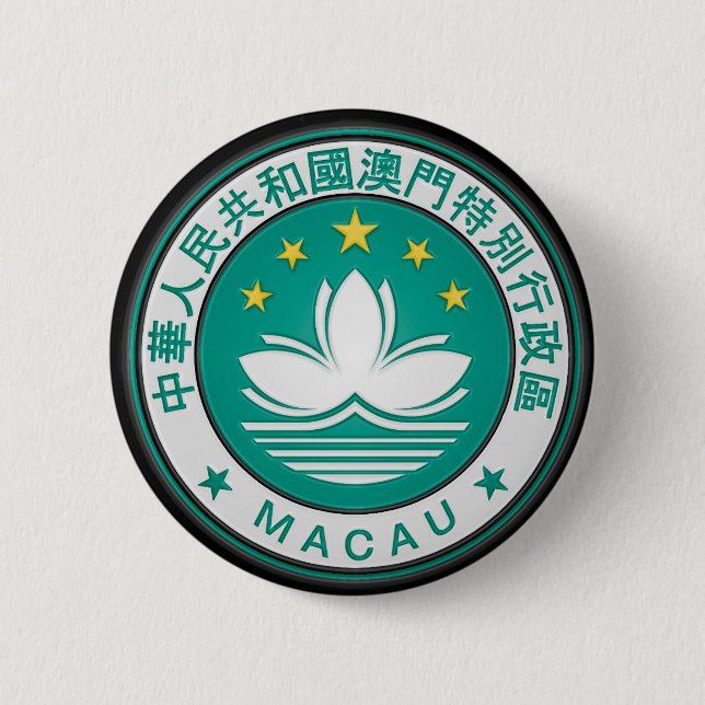 Badge Rond 5 Cm Emblème rond de Macao (Devant)