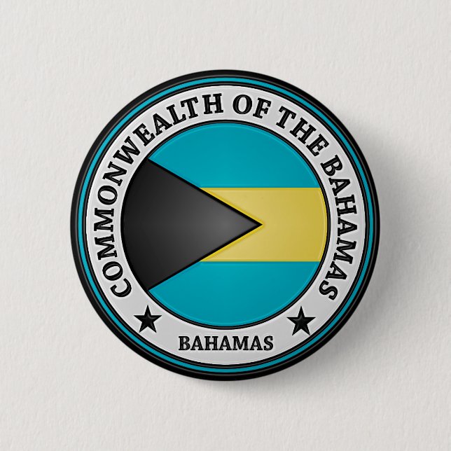 Badge Rond 5 Cm Emblème rond des Bahamas (Devant)