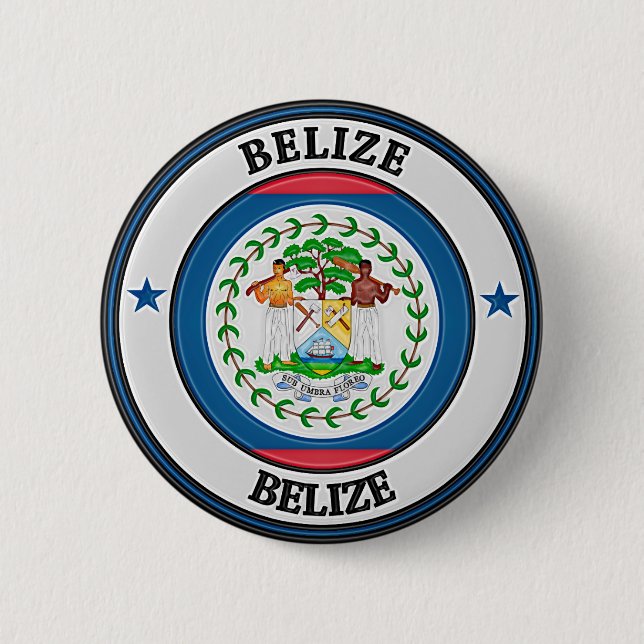 Badge Rond 5 Cm Emblème rond du Belize (Devant)