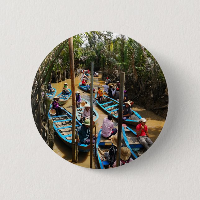 Badge Rond 5 Cm "Embouteillage au Vietnam" (Devant)