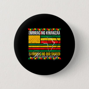 Badge Rond 5 Cm Embracer Kwanzaa Est Notre Humanité Commune Africa