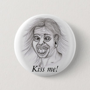 Badge Rond 5 Cm Embrasse-moi ! - Bleistiftzeichnung
