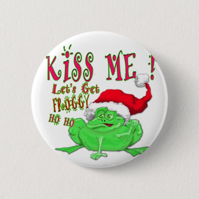 Badge Rond 5 Cm Embrasse-moi et Froggy (Devant)
