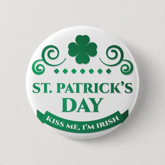 Badge Rond 5 Cm embrasse-moi je suis irish (Devant)