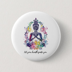 Badge Rond 5 Cm Embrasser la paix intérieure - Yoga et méditation 