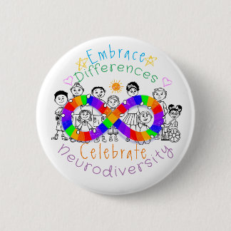 Badge Rond 5 Cm Embrasser les différences Sensibilisation sur l'au