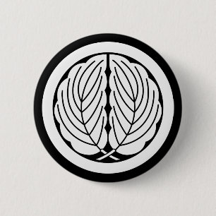 Badge Rond 5 Cm Embrasser les feuilles de chêne en cercle