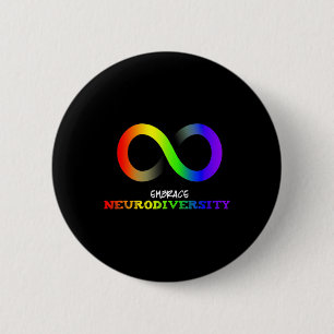Badge Rond 5 Cm Embrassez La Neurodiversité Autisme Asd Adhd Rainb