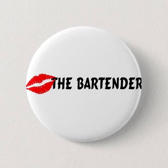 Badge Rond 5 Cm Embrassez le barman (Devant)