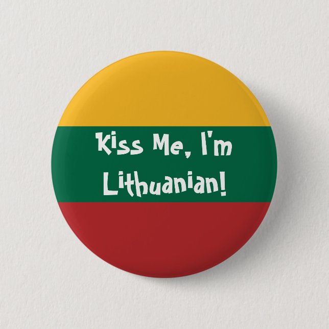 Badge Rond 5 Cm Embrassez-moi, je suis lithuanien ! (Devant)