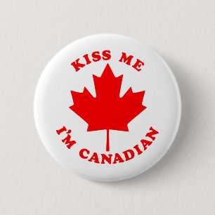 Badge Rond 5 Cm Embrassez-moi le Canadien Im