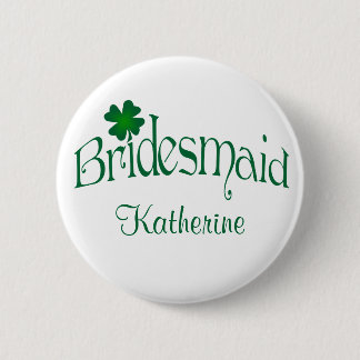 Badge Rond 5 Cm Emerald Green, Bouton de la servante du Shamrock b