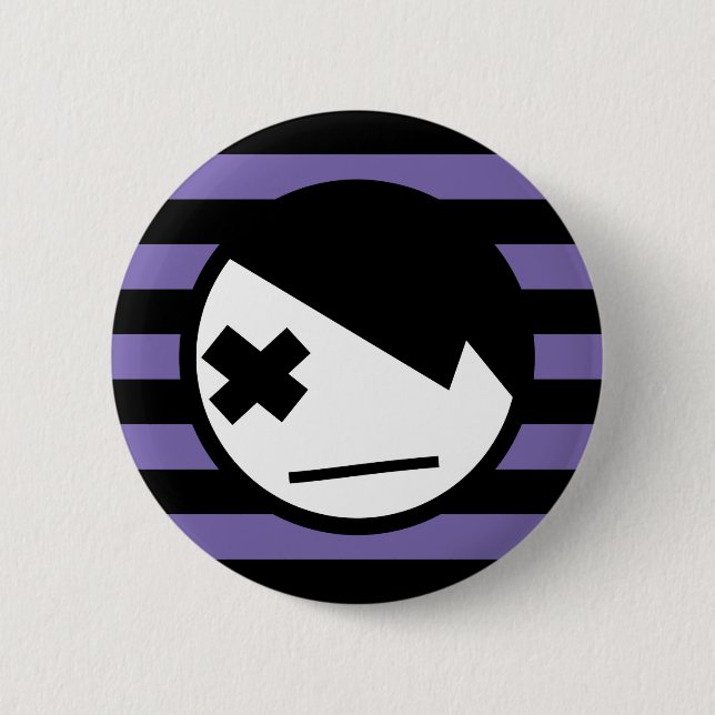 Badge Rond 5 Cm emo sur les rayures 1 (Devant)