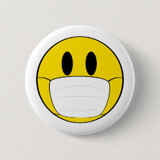 Badge Rond 5 Cm Emoji avec masque illustré