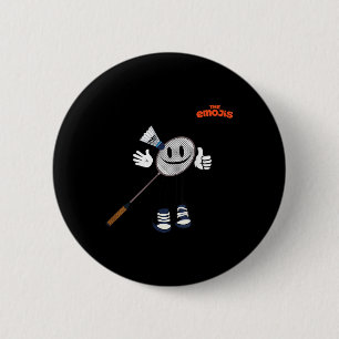 Badge Rond 5 Cm Emoji Badminton Sports Thumup