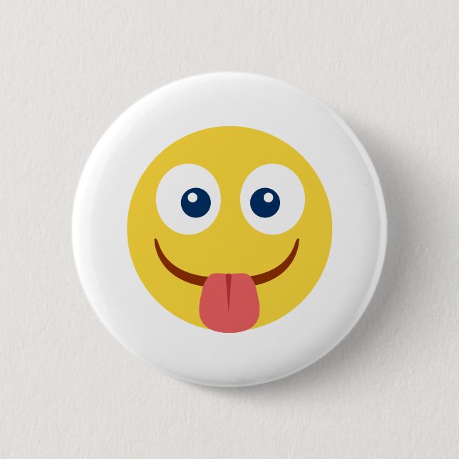 Badge Rond 5 Cm Emoji de langue coincée (Devant)