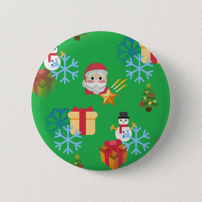 Badge Rond 5 Cm emoji de noël (Devant)