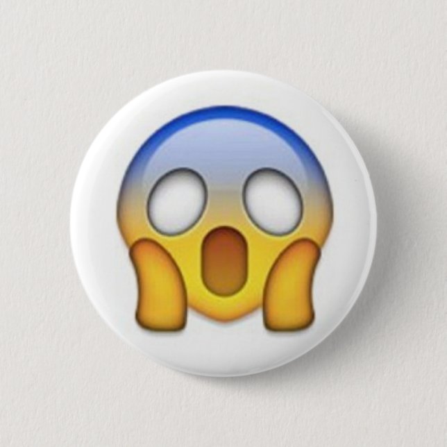 Badge Rond 5 Cm Emoji effrayé (Devant)