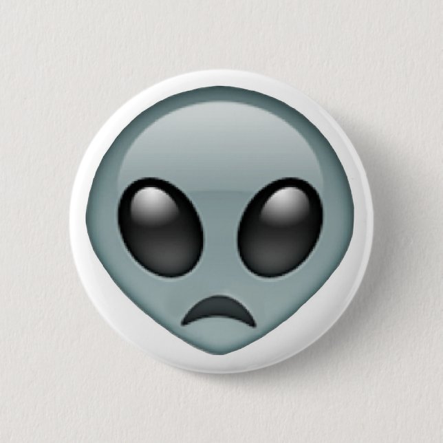 Badge Rond 5 Cm Emoji étranger triste (Devant)
