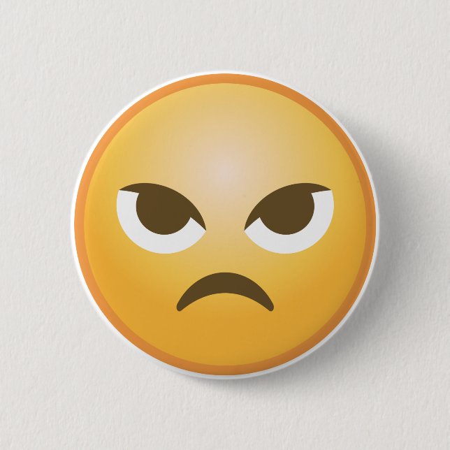 Badge Rond 5 Cm Emoji fâché (Devant)