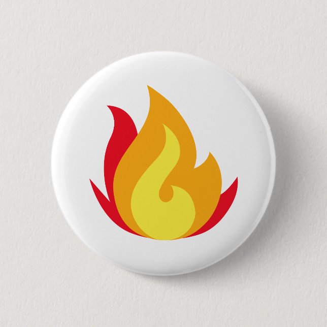 Badge Rond 5 Cm Emoji flamme imprimé (Devant)