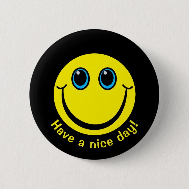 Badge Rond 5 Cm Emoji font face ont un beau jour (Devant)