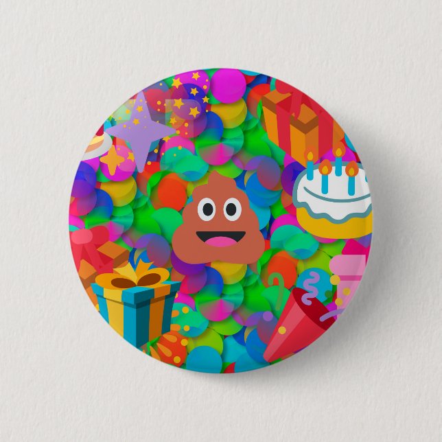 Badge Rond 5 Cm emoji joyeux pod'anniversaire (Devant)