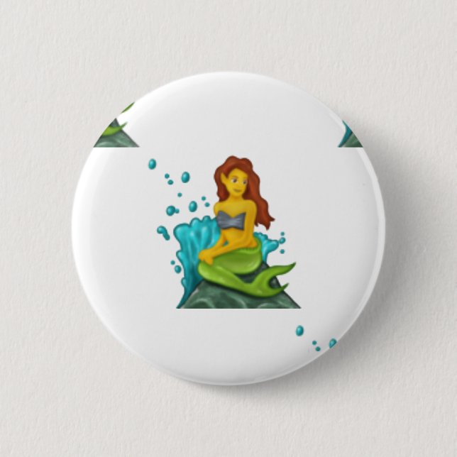 Badge Rond 5 Cm emoji mermaid (Devant)