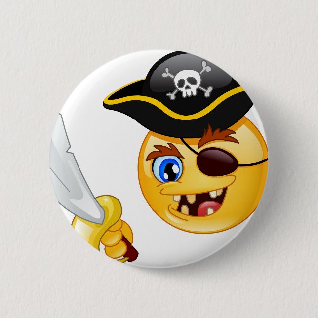Badge Rond 5 Cm emoji pirate (Devant)