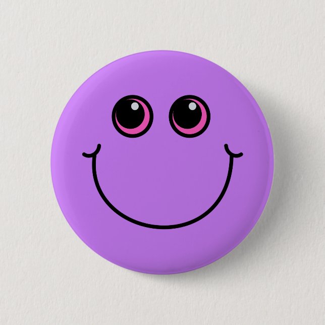 Badge Rond 5 Cm Emoji pourpre de sourire font face (Devant)