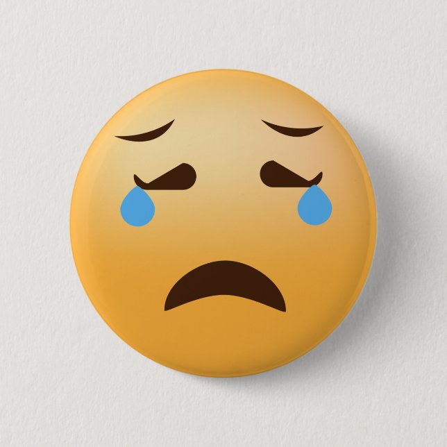 Badge Rond 5 Cm Emoji triste (Devant)