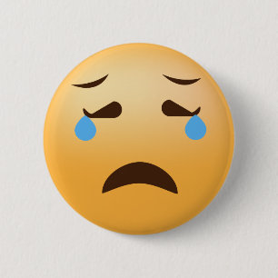 Badge Rond 5 Cm Emoji triste