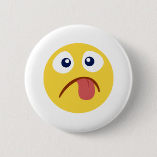 Badge Rond 5 Cm Emojia langue coincée