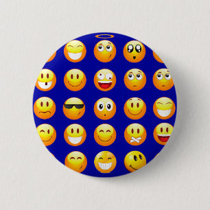 Badge Rond 5 Cm emojis bleu foncé