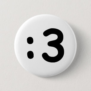 Badge Rond 5 Cm Émoticône face chat : 3