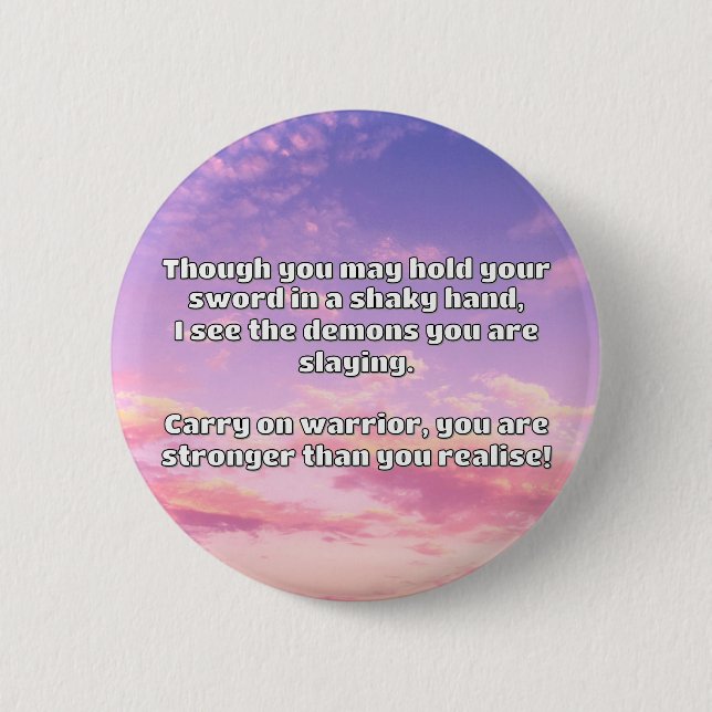 Badge Rond 5 Cm Empath Warrior Citation positive Encouragement (Devant)