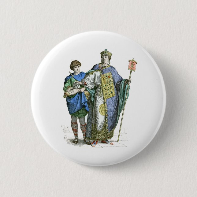 Badge Rond 5 Cm Empereur bizantin (Devant)