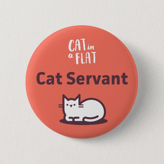 Badge Rond 5 Cm Employé de chat (Devant)