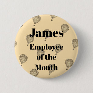 Badge Rond 5 Cm Employé du mois Mosaic Hot Air Balloon