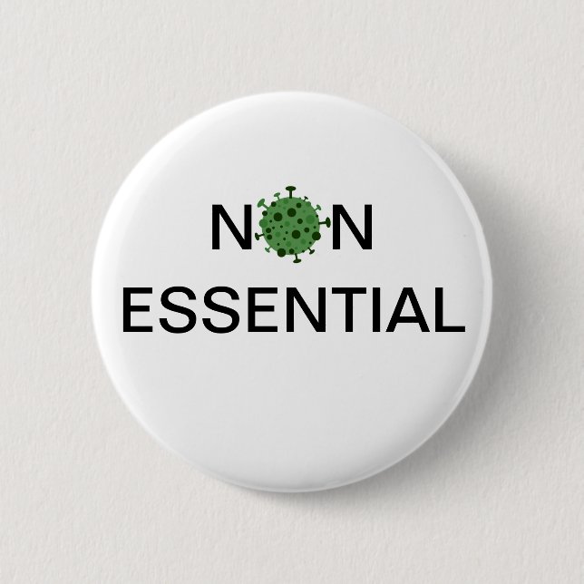 Badge Rond 5 Cm Employé non essentiel (Devant)