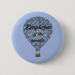 Badge Rond 5 Cm Employee Appreciation Mosaic Hot Air Balloon
