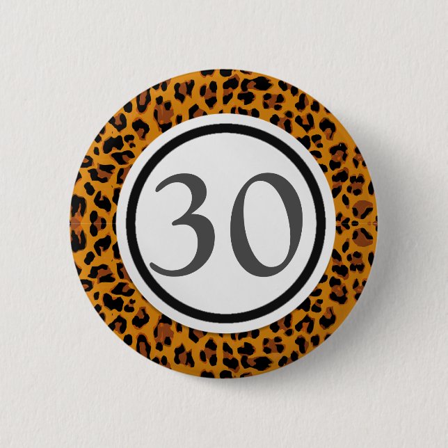 Badge Rond 5 Cm Empreinte de léopard (Devant)