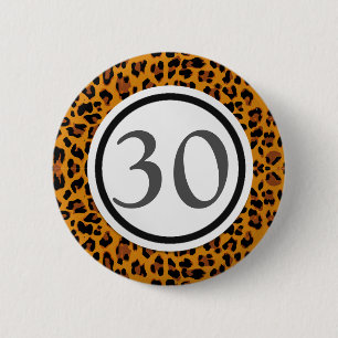 Badge Rond 5 Cm Empreinte de léopard