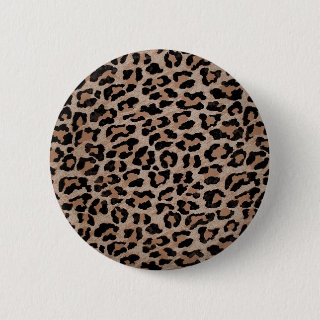 Badge Rond 5 Cm empreinte de léopard cheetah (Devant)